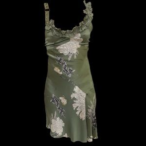 Vintage Floral Silk Slip Dress